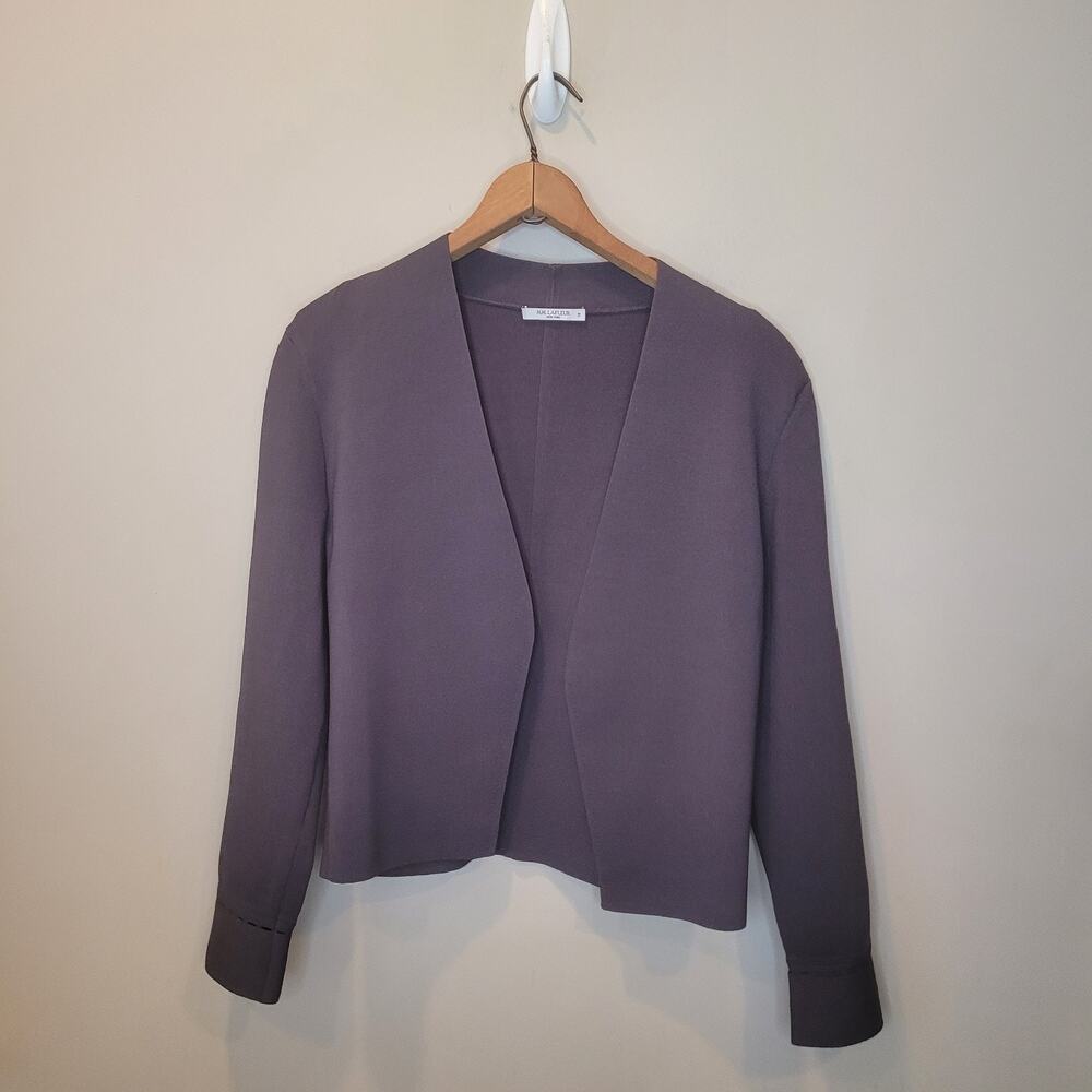 MM LaFleur Gray Sant Ambroeus Open Long Sleeve cardigan Size M Quiet Luxury